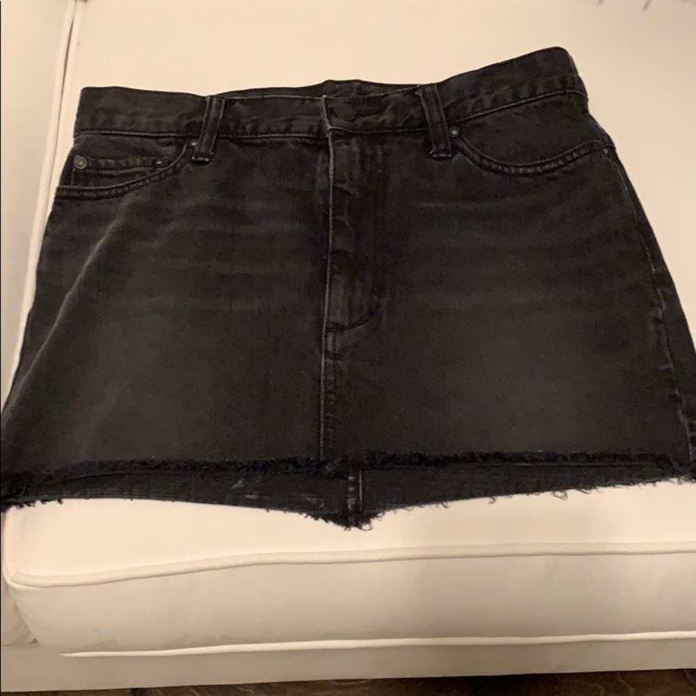 Free People Black denim skirt.